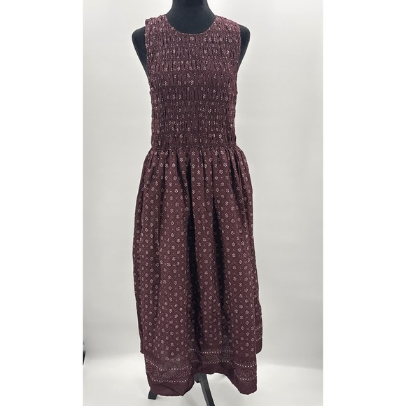 Madewell The Melody Smocked Midi Dress in Daisy print in Dusty plum size M NV483 - Picture 5 of 11